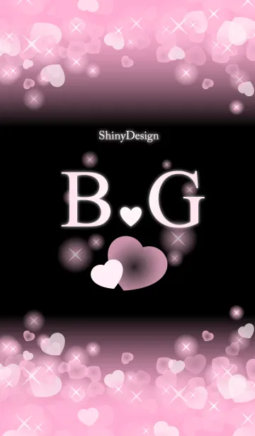 [LINE着せ替え] B＆G イニシャル 運気UP！ピンクハートの画像1