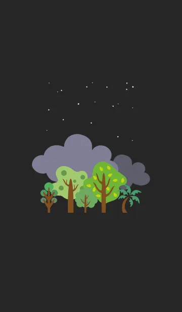 [LINE着せ替え] 夜の森の木の画像1