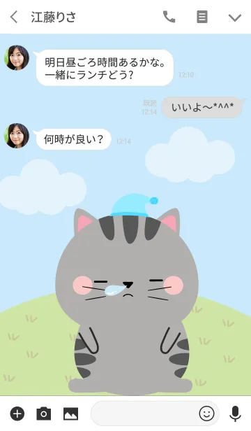 [LINE着せ替え] Lovely Gray Cat DukDik Theme2 (jp)の画像3