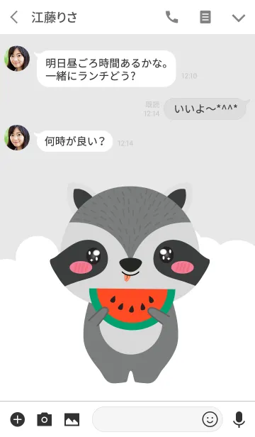 [LINE着せ替え] Simple Cute Raccoon V.2 (jp)の画像3