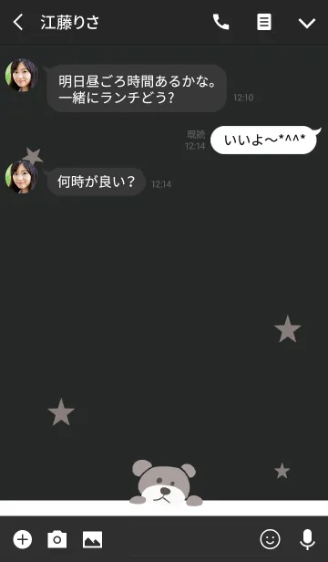 [LINE着せ替え] ブラック＆ホワイト / テディベアの画像3