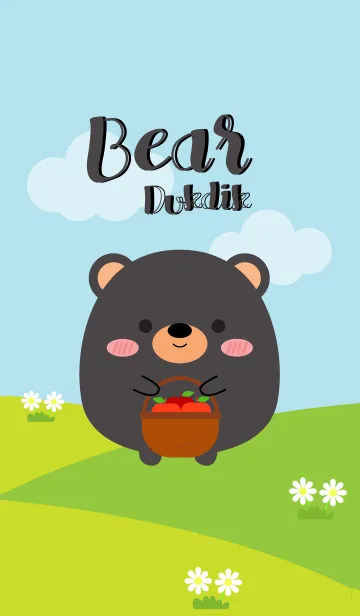 [LINE着せ替え] Cute Black Bear Duk Dik Theme (jp)の画像1