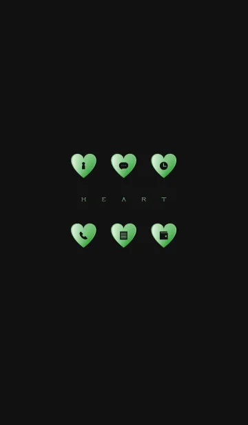 [LINE着せ替え] GREEN HEART -black-の画像1