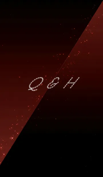 [LINE着せ替え] Q ＆ H -イニシャル-クールな赤と黒-の画像1