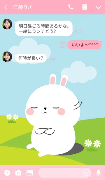 [LINE着せ替え] Lovely White Rabbit Duk Dik Theme (jp)の画像3