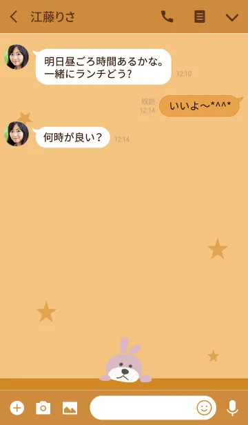 [LINE着せ替え] オレンジ / ウサギの画像3