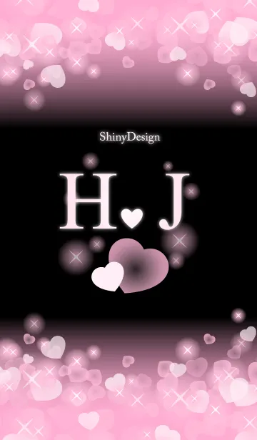 [LINE着せ替え] H＆J イニシャル 運気UP！ピンクハートの画像1