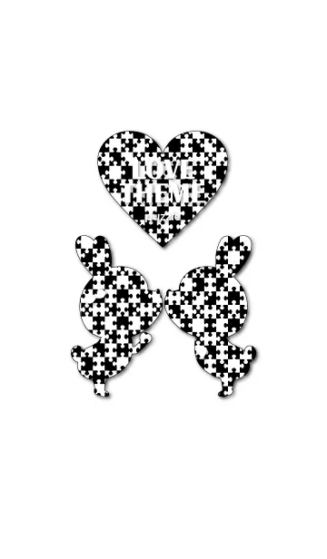 [LINE着せ替え] LOVE THEME puzzle (Black ＆ White)の画像1