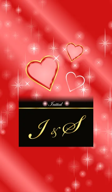 [LINE着せ替え] I＆Sイニシャル 恋愛運UP！赤×ハートの画像1