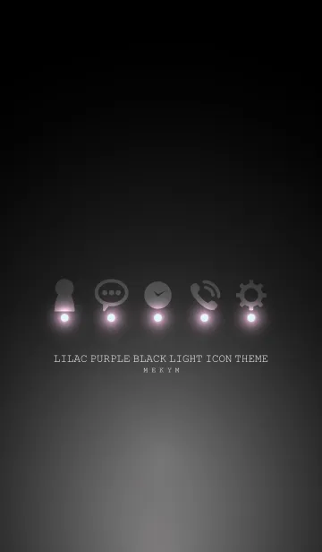 LILAC PURPLE BLACK LIGHT ICON THEMEの着せ替えメイン画像