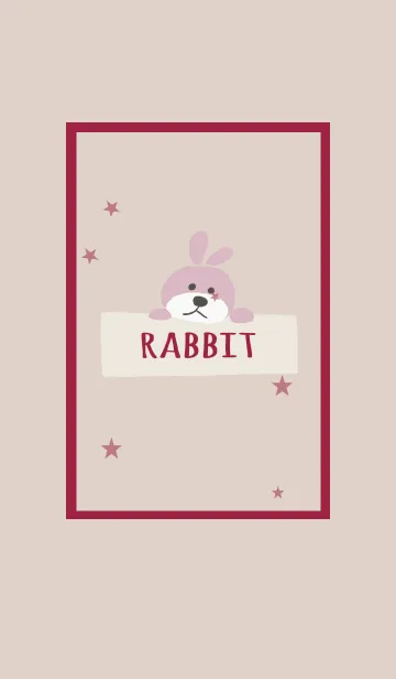 [LINE着せ替え] ベージュ＆ボルドー / ウサギの画像1
