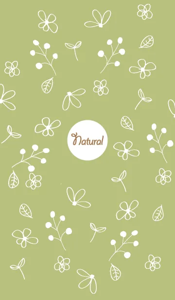 [LINE着せ替え] artwork_Natural Pattern2 Oliveの画像1