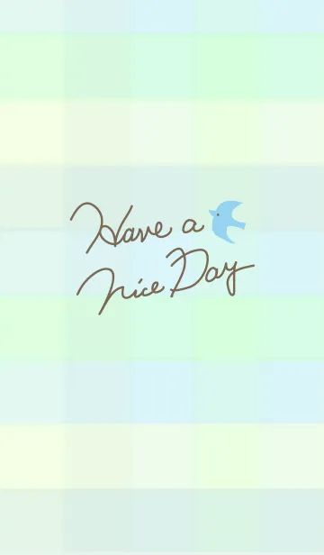 [LINE着せ替え] 緑色チェック-スマイル22-の画像1