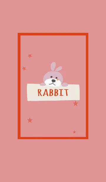 [LINE着せ替え] レッド 赤 / ウサギの画像1