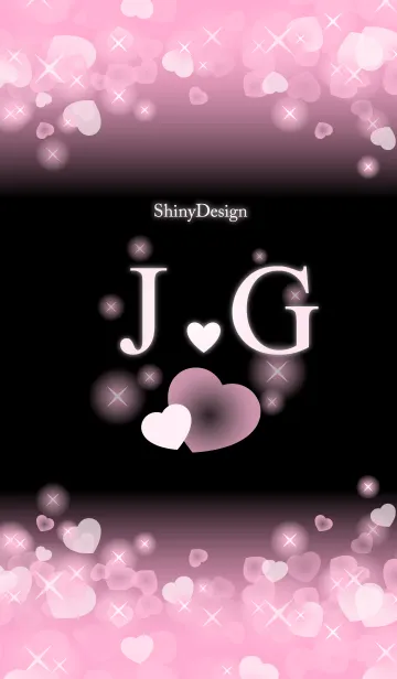 [LINE着せ替え] J＆G イニシャル 運気UP！ピンクハートの画像1