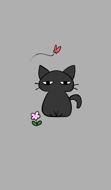 [LINE着せ替え] ジト目な黒猫の画像1