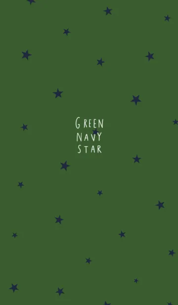 [LINE着せ替え] グリーン＆ネイビーと星の画像1