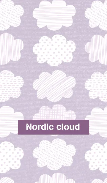 [LINE着せ替え] 紫色の北欧風の手書き雲の画像1
