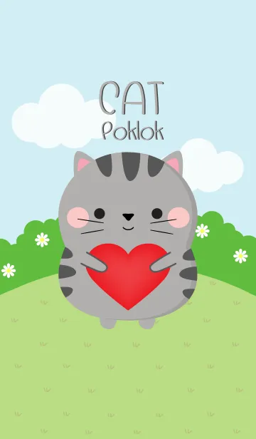 [LINE着せ替え] Poklok Gray Cat Theme (jp)の画像1