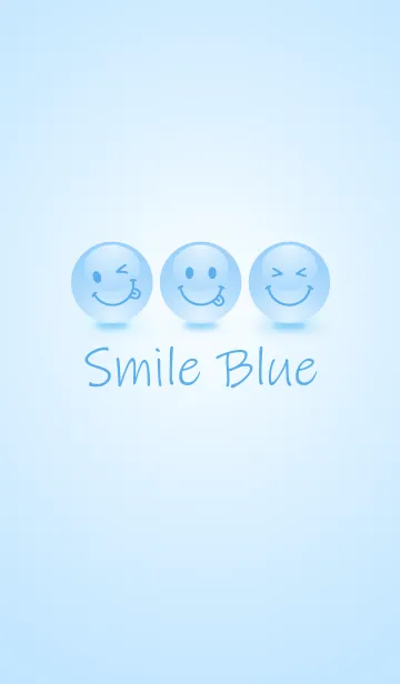 [LINE着せ替え] Happy Smile Blue Iconの画像1
