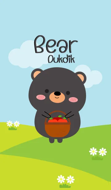 [LINE着せ替え] Lovely Black Bear Duk Dik Theme (jp)の画像1