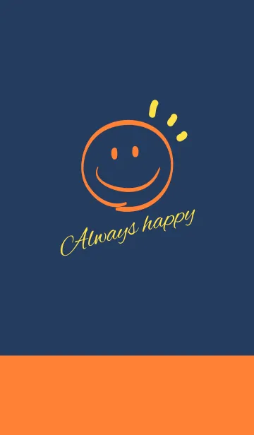 [LINE着せ替え] Always happy -Navy+Orange2-の画像1