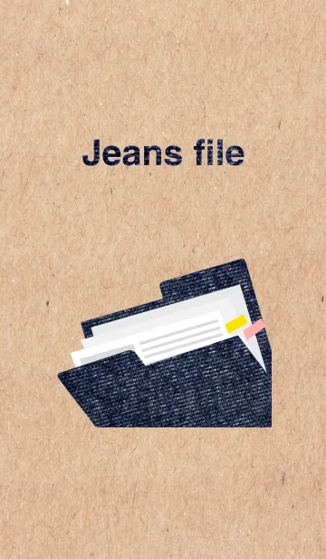 [LINE着せ替え] クラフト紙とジーンズ柄のファイルの画像1