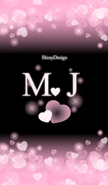 [LINE着せ替え] M＆J イニシャル 運気UP！ピンクハートの画像1