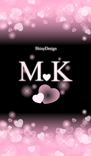 [LINE着せ替え] M＆K イニシャル 運気UP！ピンクハートの画像1