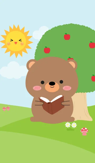 [LINE着せ替え] Lovely Bear in nature Theme (jp)の画像1