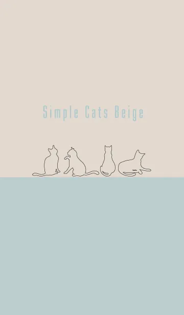 [LINE着せ替え] シンプルな猫 ブルーベージュの画像1