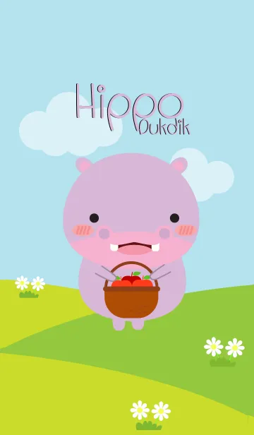 [LINE着せ替え] Lovely Hippo Duk Dik Theme (jp)の画像1