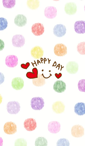 [LINE着せ替え] 水彩水玉3-スマイル16-の画像1