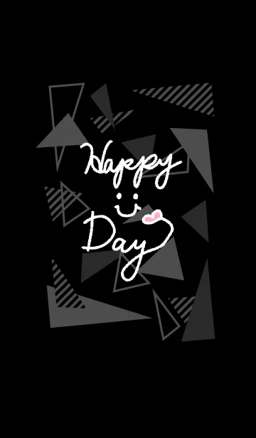 [LINE着せ替え] モノクロ三角-スマイル19-の画像1