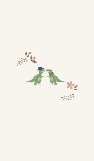 [LINE着せ替え] 恐竜カップルファイル - 花と植物の画像1