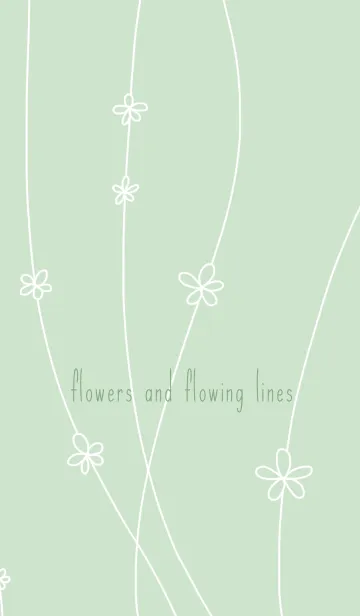 [LINE着せ替え] 花と流線*淡緑の画像1