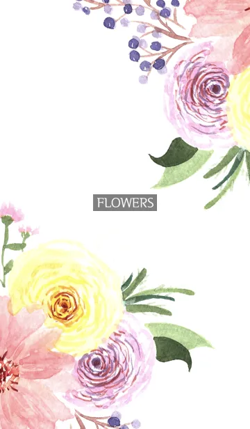 [LINE着せ替え] water color flowers_640の画像1
