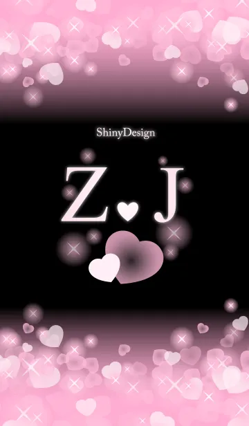 [LINE着せ替え] Z＆J イニシャル 運気UP！ピンクハートの画像1