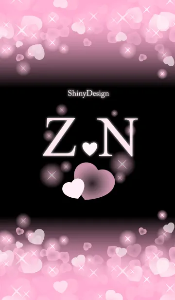 [LINE着せ替え] Z＆N イニシャル 運気UP！ピンクハートの画像1