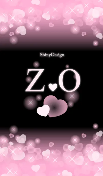 [LINE着せ替え] Z＆O イニシャル 運気UP！ピンクハートの画像1