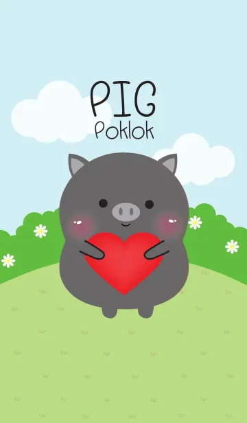 [LINE着せ替え] Poklok Black Pig Theme (jp)の画像1