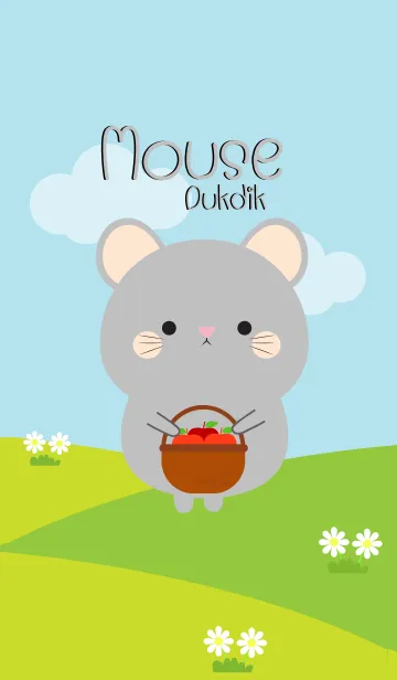 [LINE着せ替え] Lovely Gray Mouse Duk Dik Theme (jp)の画像1