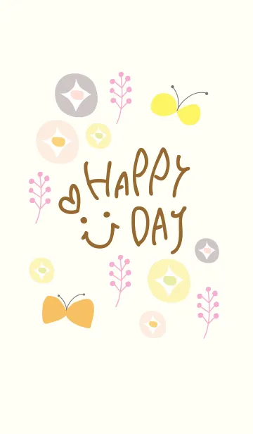 [LINE着せ替え] 北欧風お花2-スマイル7-の画像1