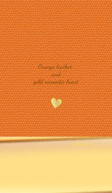 [LINE着せ替え] 橙レザー ゴールド ロマンティック ハートの画像1