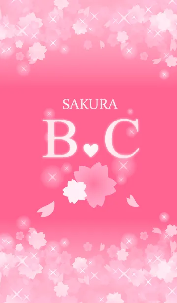 [LINE着せ替え] B＆C イニシャル 運気UP！かわいい桜デザインの画像1