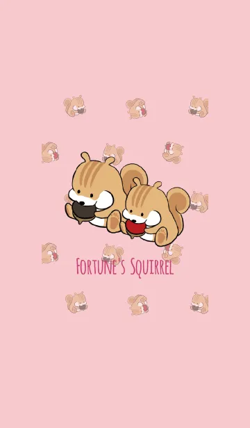 [LINE着せ替え] ピンク / 風水 運気UPのシマリスの画像1