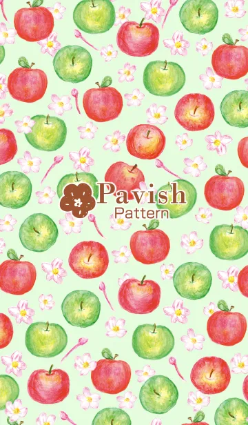 [LINE着せ替え] Pavish Pattern ～りんごとその花～の画像1