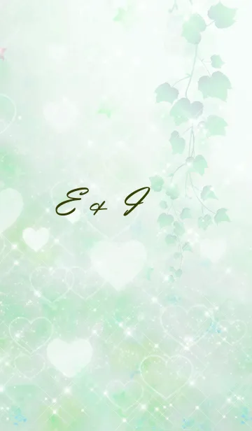 [LINE着せ替え] E ＆ I ♥LOVE♥恋愛運上昇♥緑の画像1