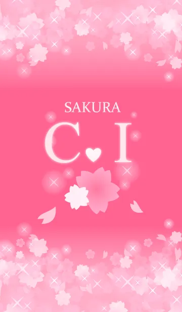 [LINE着せ替え] C＆I イニシャル 運気UP！かわいい桜デザインの画像1