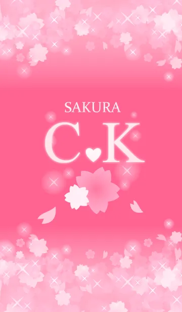 [LINE着せ替え] C＆K イニシャル 運気UP！かわいい桜デザインの画像1